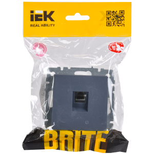 BRITE Розетка компьютерная RJ45 кат.5E РК10-БрМ маренго IEK