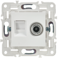 SKANDY Розетка двойная TV+RJ45 кат.6 SK-A15W арктический белый IEK