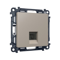 MA372005 Комплект мех-ма компьютерной розетки RJ-45 экранированной с автоматической защитной шторкой ALFA Серо-бежевый матовый QUANT AP3720, VM185 AMBRELLA VOLT