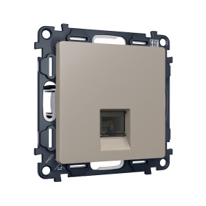 MA372005 Комплект мех-ма компьютерной розетки RJ-45 экранированной с автоматической защитной шторкой ALFA Серо-бежевый матовый QUANT AP3720, VM185 AMBRELLA VOLT