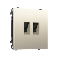 MS552110 Комплект механизма компьютерной двойной розетки SIGMA Шёлк RJ-45 (8P8C) CAT6 с/ш QUANT PRO (SP5521, PR189)