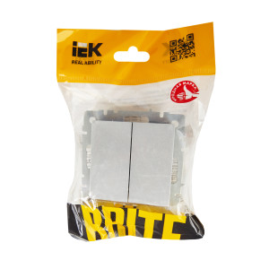 BRITE Выключатель жалюзи 10А ВС10-1-5-БрА алюминий IEK