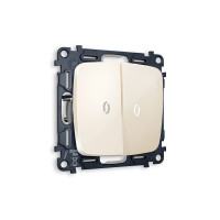 MO304035 Комплект механизма 2-кл проходного выключателя с подсветкой 5600K OMEGA Бежевый глянец QUANT OP3040, VM120, G25W AMBRELLA VOLT