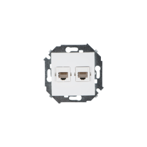 Розетка компьютерная 2-м СП Simon 15 RJ45 кат.5E Systimax механизм бел. Simon 1591593-030