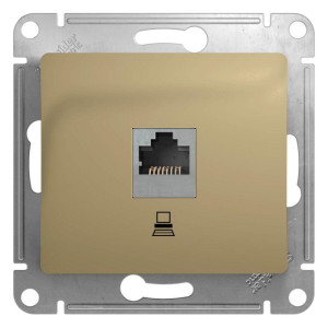GLOSSA РОЗЕТКА компьютерная RJ45 кат. 5e, механизм, ТИТАН GSL000481K