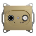 Розетка TV-SAT Schneider Electric GLOSSA, открытый монтаж, титан, GSL000497
