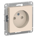 ATLASDESIGN РОЗЕТКА без заземления со шторками, 16А, механизм, БЕЖЕВЫЙ ATN000249
