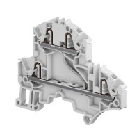 Клемма втычная ZK2,5-D2 - 2 уровня, 2 цепи, серая - 2,5 мм², 4 зажима