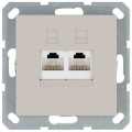 Jasmart Интернет-розетка RJ45 двойная с накладкой, цвет Тауп