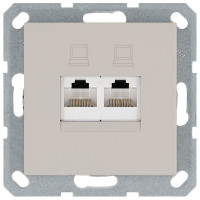 Jasmart Интернет-розетка RJ45 двойная с накладкой, цвет Тауп