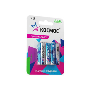 Элемент питания алкалиновый AAA/LR03 BP-8 (блист.8шт) КОСМОС KOCLR03BL8