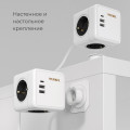 W6513501/ Розеточный блок 3-местный + 3 USB + беспроводная зарядка