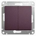 Двухклавишный проходной выключатель Schneider Electric GLOSSA, сиреневый туман, GSL001465