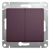 Двухклавишный проходной выключатель Schneider Electric GLOSSA, сиреневый туман, GSL001465
