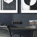 W1171708/ Розетка с заземлением, шторками и USB тип A+C (черный)