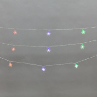 Гирлянда светодиодная Снежинки большие 5м 20LED мульти (RG/RB) IP20 230В мигание провод прозр. Neon-Night 304-024