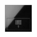 Simon 100 Черный глянец Кит 1 пост, фронт. Накладка на 1 розетку RJ45