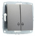 Выключатель проходной двухклавишный механизм антрацит Mono Electric Despina/ Larissa 500-002423-111