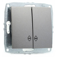 Выключатель проходной двухклавишный механизм антрацит Mono Electric Despina/ Larissa 500-002423-111