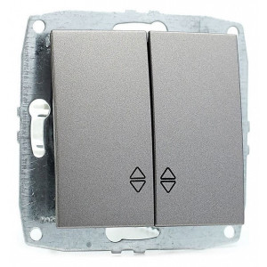 Выключатель проходной двухклавишный механизм антрацит Mono Electric Despina/ Larissa 500-002423-111