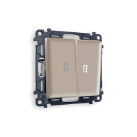 MA364015 Комплект механизма 2-кл выключателя с подсветкой 5600K ALFA Серо-бежевый матовый QUANT AP3640, VM115, G14W AMBRELLA VOLT