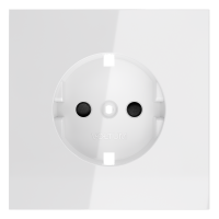 Накладка для розетки с заземлением и защитными шторками, S70 (белый глянцевый)