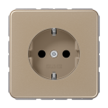 Розетка Jung CD 500, скрытый монтаж, с заземлением, золотая бронза, CD1520GB