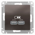 ATLASDESIGN USB РОЗЕТКА A+A, 5В/2,1А, 2х5В/1,05А, механизм, МОККО ATN000633