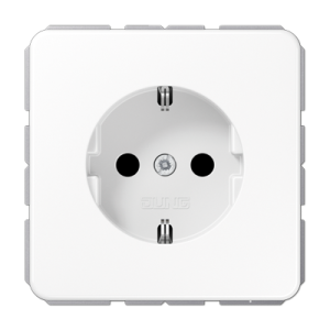 Розетка Jung CD 500, скрытый монтаж, с заземлением, белый, CD1520WW