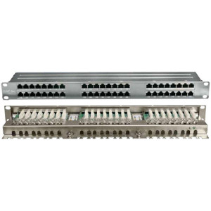Патч-панель 19дюйм 1U кат.5E полн. экранир. 48 портов RJ45 Dual IDC PPHD-19-48-8P8C-C5E-SH-110D высок. плотности Hyperline 420641