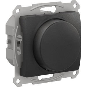 GLOSSA СВЕТОРЕГУЛЯТОР (диммер) поворотно-нажимной, LED, RC, 400Вт, механизм, АНТРАЦИТ GSL000723
