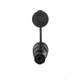 Розетка переносная с крышкой каучук черная 2P+PE 250V 16А IP54 DYNEL