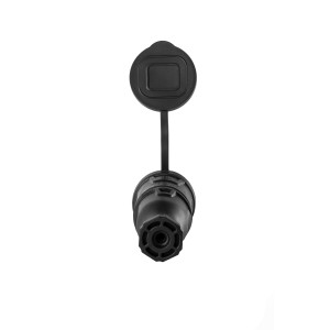 Розетка переносная с крышкой каучук черная 2P+PE 250V 16А IP54 DYNEL
