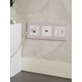 BRITE Рамка 3-местная РУ-3-2-Бр стекло розовый матовый IEK