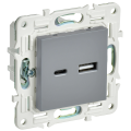 SKANDY Розетка USB A+C 3,1А SK-R14Gr серый IEK