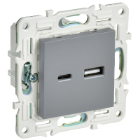 SKANDY Розетка USB A+C 3,1А SK-R14Gr серый IEK