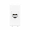 Розетка телефонная 1мод. Avanti Белое облако RJ12 без шторок модульная механизм DKC 4400611