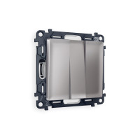 MA505010 Комплект механизма 3-кл выключателя ALFA Сталь матовый QUANT (AP5050, VM133) AMBRELLA VOLT