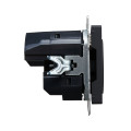 BRITE Розетка 1-местная с заземлением с защитными шторками 16А с USB AA 5В 3,1А РЮш10-2-БрГ графит IEK