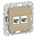 FLITE Розетка 2-местная RJ45/RJ11 категория 5Е/3 UTP РКТ5е/3-2-0-ФлХ хаки IEK