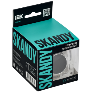 SKANDY Термостат электронный с индикацией SK-T01N металл никель IEK