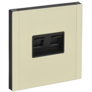 FORTE&PIANO Розетка компьютерная двойная RJ45 кат.6 FP834M металл слоновая кость IEK