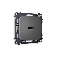 MO664010 Комплект механизма розетки HDMI 2.0 OMEGA Антрацит серый 40V500mA 2.0GHz 5-18Gbits QUANT OP6640, VM222 AMBRELLA VOLT