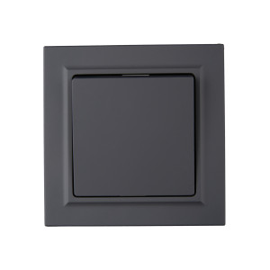 BRITE Выключатель 1-клавишный 10А в сборе ВСР10-1-0-БрГ графит IEK