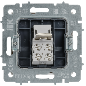 BRITE Розетка телефонная RJ11 РТ10-БрБ белый IEK