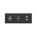 Simon 100 Черный матовый Кит 3 поста, фронт. Накладка на 2 розетки Schuko + 1 з/у 2xUSB цвета