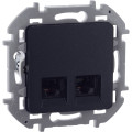 INSPIRIA Розетка компьютерная двойная RJ45 категория 5Е UTP антрацит