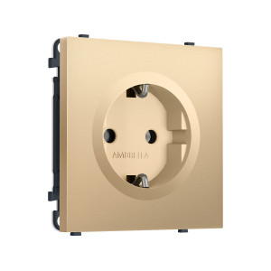 MS886010 Комплект механизма электрической розетки SIGMA Золото Мягкое касание 50Hz 2P+E с/з 16A-250V QUANT PRO (SP8860, PR141)