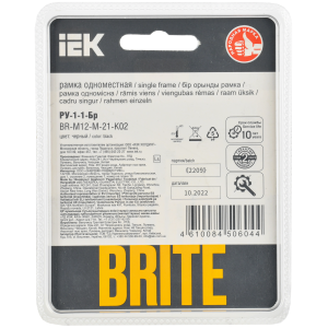 BRITE Рамка 1-местная РУ-1-1-Бр металл черный RE AL IEK