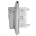 SKANDY Розетка 2-местная и крышкой 16А в сборе IP44 SK-R12N металл никель IEK